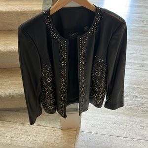 Dana Bachman leather jacket with brass design